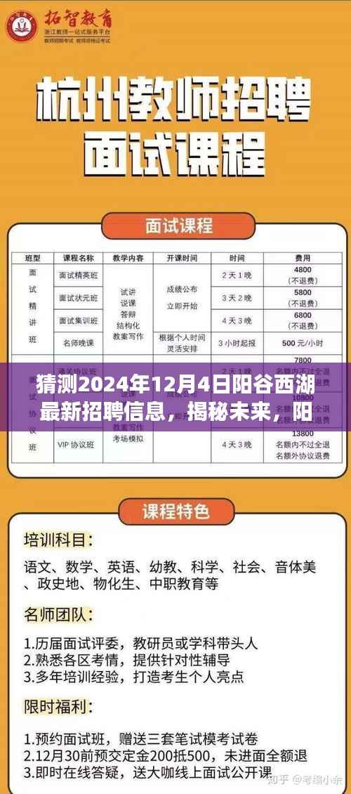 揭秘未来,阳谷西湖最新招聘信息展望与解读(2024年12月版)