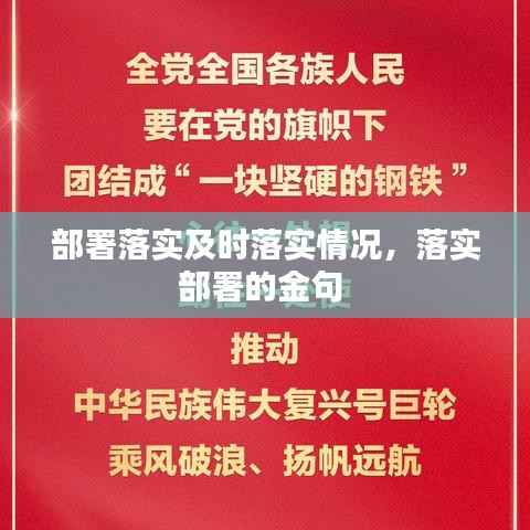 部署落实及时落实情况,落实部署的金句